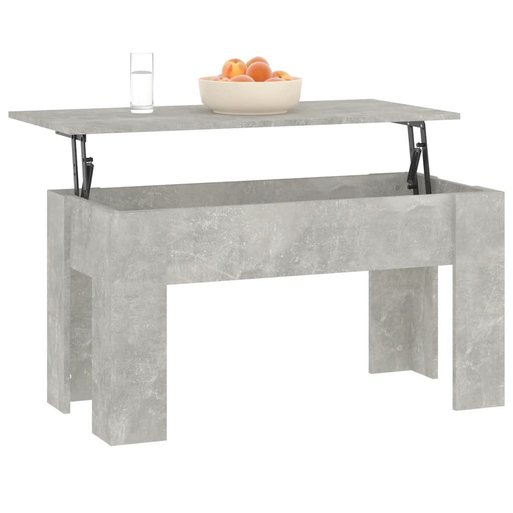 Coffee Table Concrete gray Engineered wood Medium Sliding Top