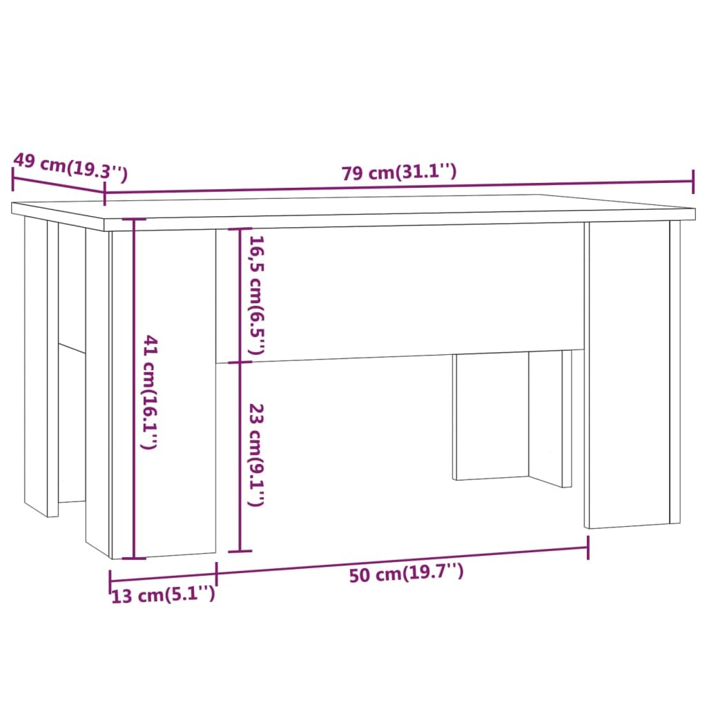 Coffee Table High gloss white Engineered wood Medium