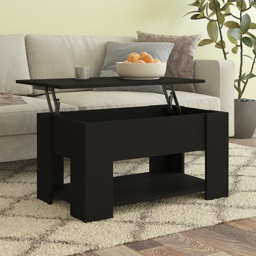 Coffee Table Black Engineered wood Medium Adjustable Armrests