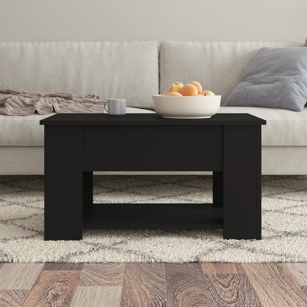 Coffee Table Black Engineered wood Medium Adjustable Armrests
