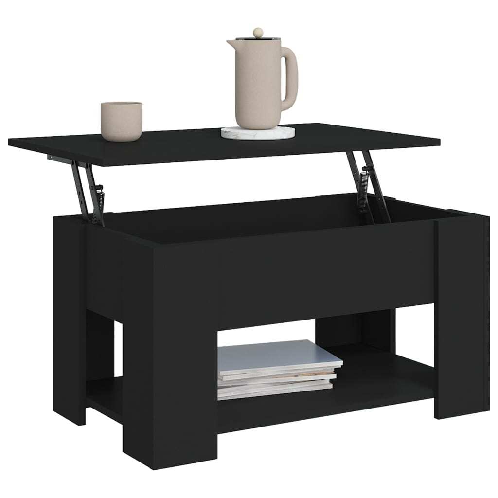 Coffee Table Black Engineered wood Medium Adjustable Armrests