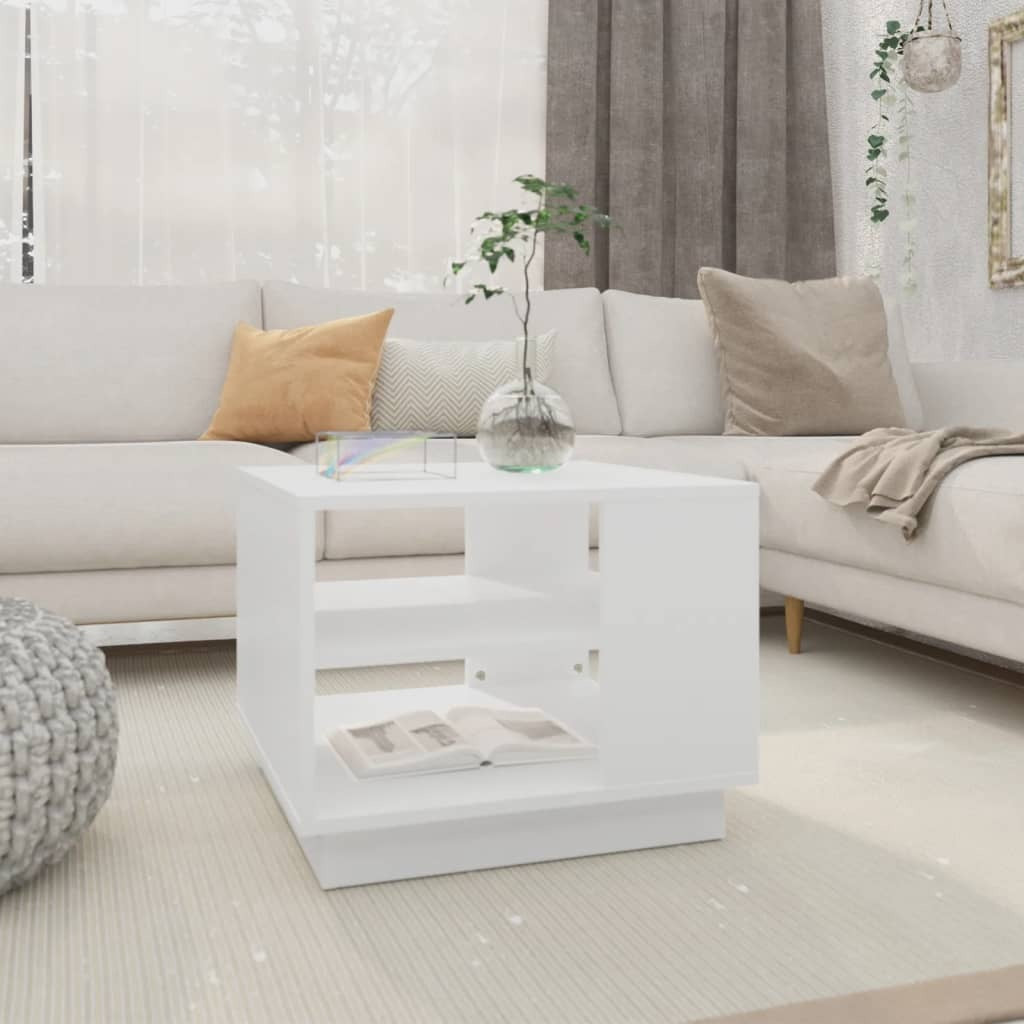 Coffee Table White Engineered Wood Coffee Table Square Modern
