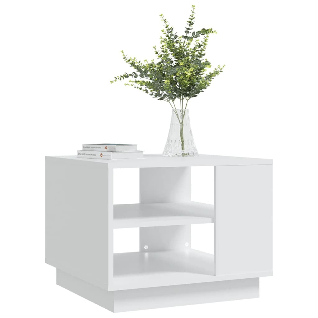 Coffee Table White Engineered Wood Coffee Table Square Modern