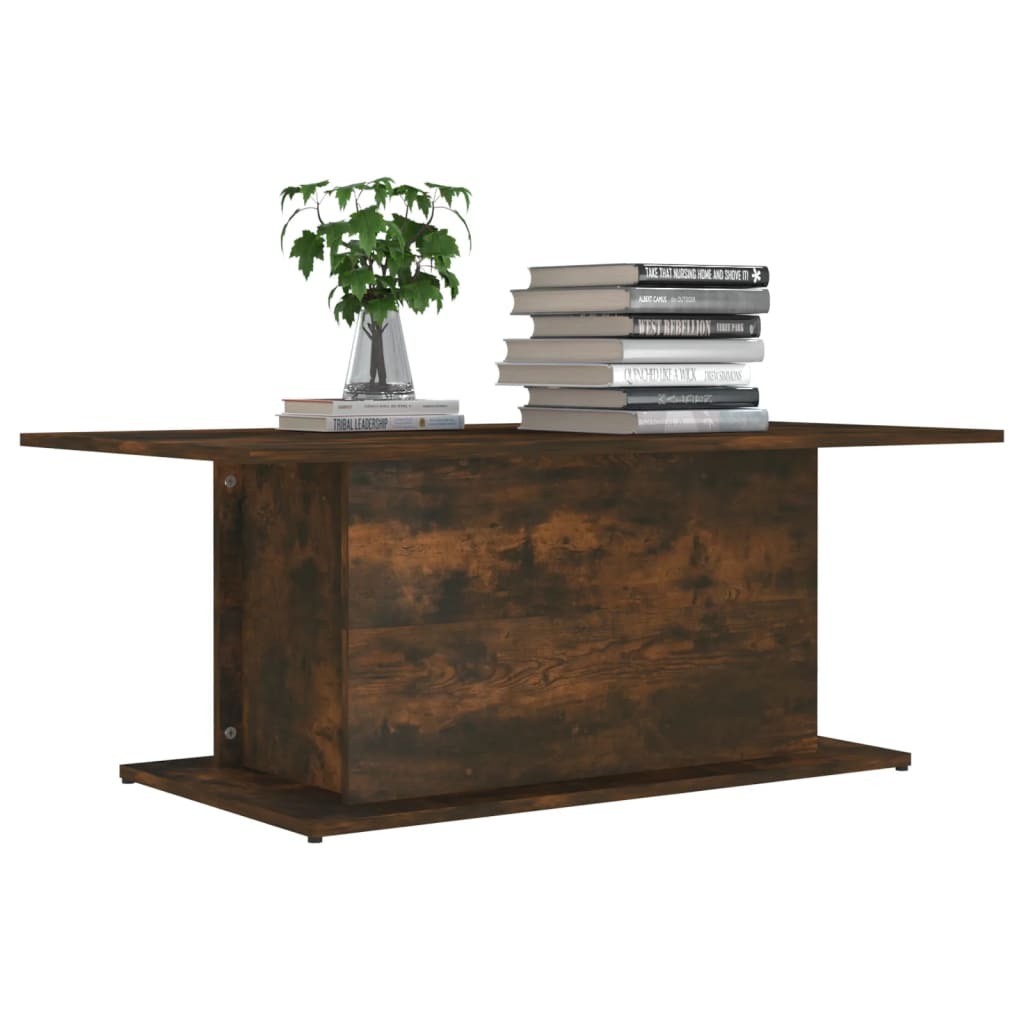 Coffee Table Smoked Oak Engineered Wood 40.2 x 21.9 x 15.7 in