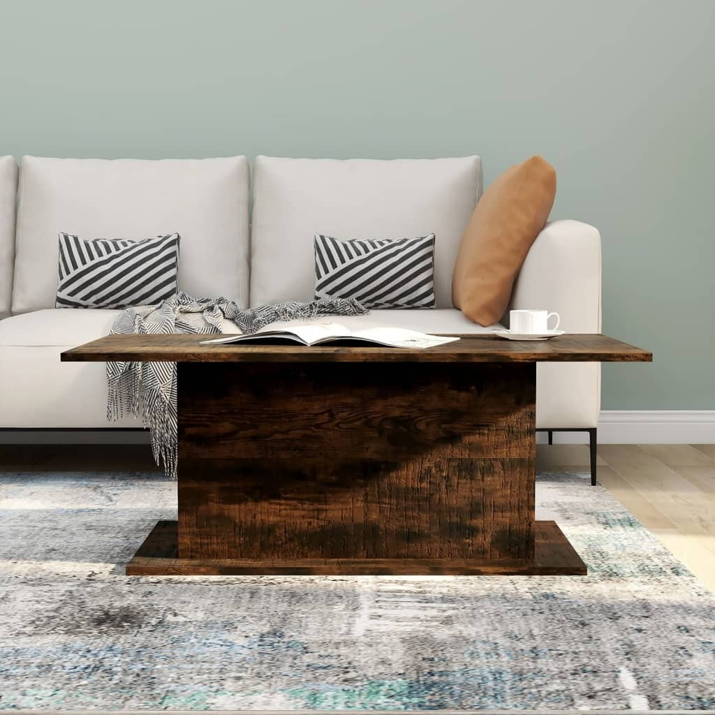 Coffee Table Smoked Oak Engineered Wood 40.2 x 21.9 x 15.7 in