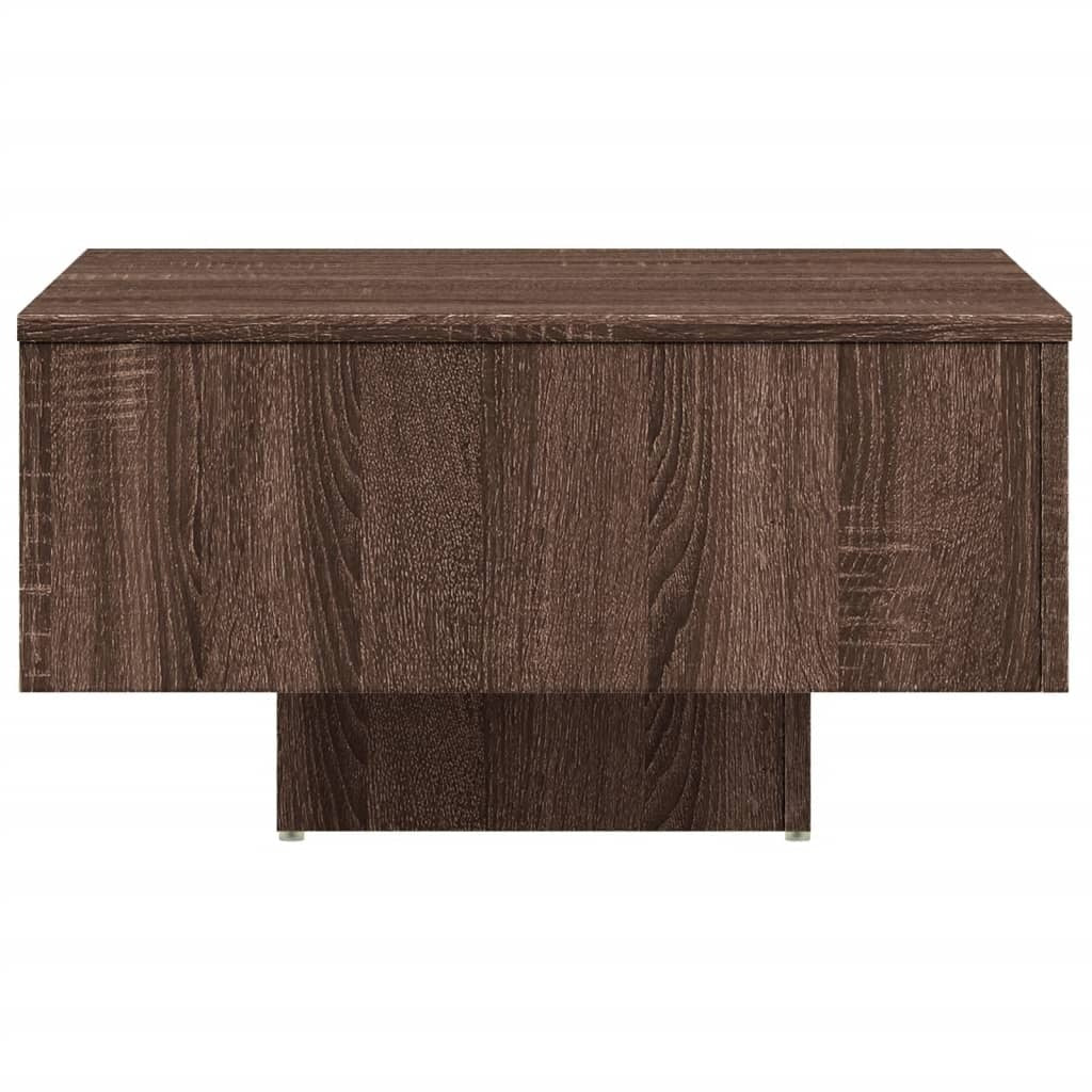 Coffee Table Brown Oak Engineered Wood 23.6 in Durable Square