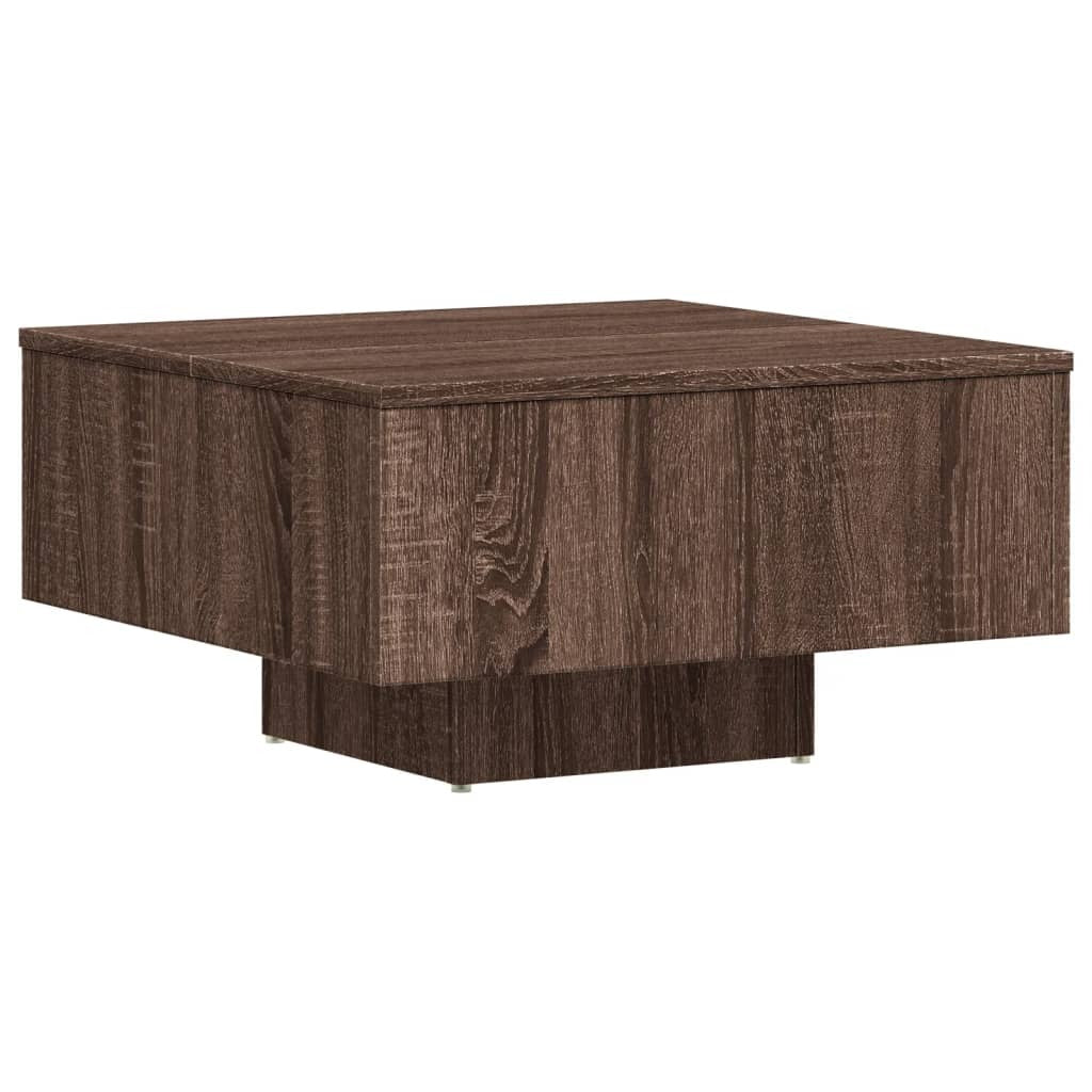 Coffee Table Brown Oak Engineered Wood 23.6 in Durable Square