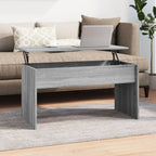 Coffee Table Grey Sonoma Engineered Wood Standard Sliding Top