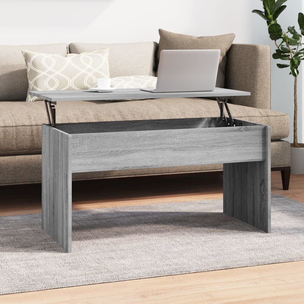 Coffee Table Grey Sonoma Engineered Wood Standard Sliding Top