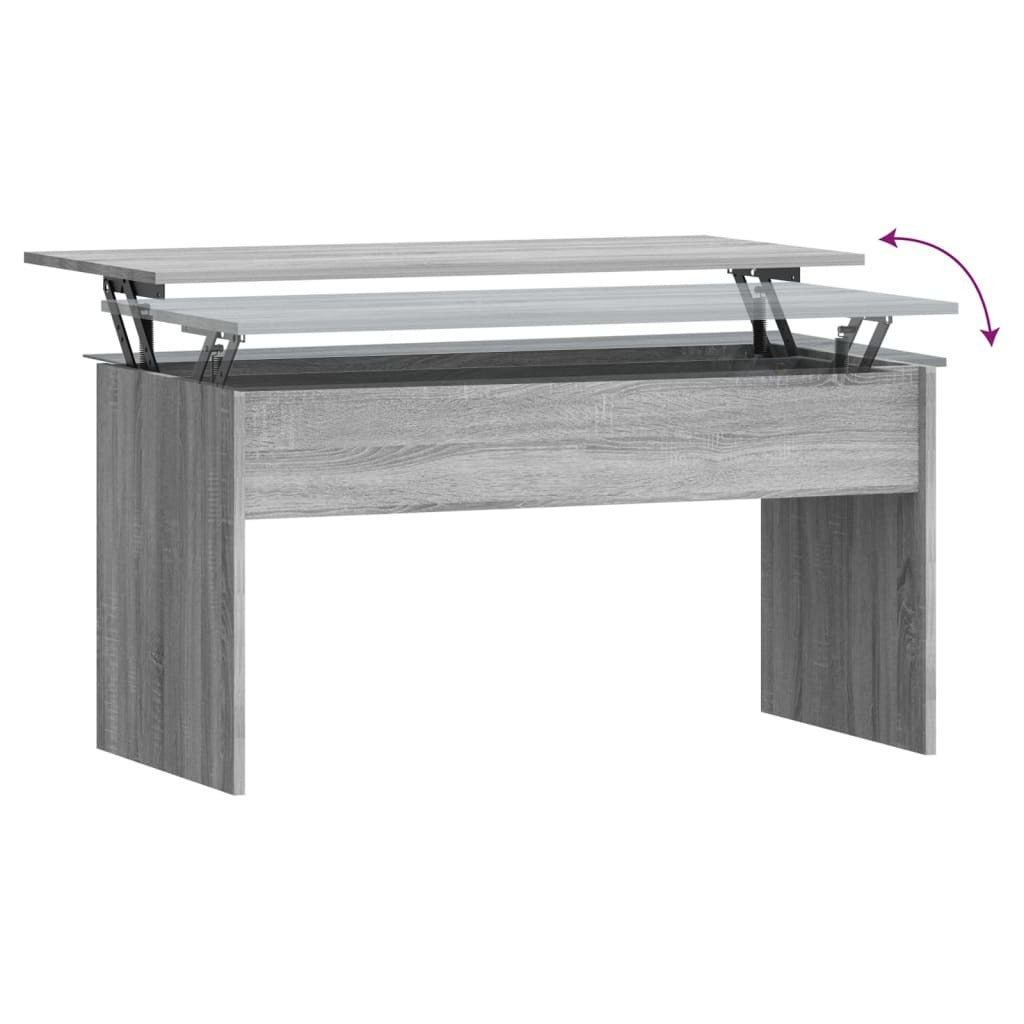 Coffee Table Grey Sonoma Engineered Wood Standard Sliding Top