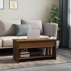 Coffee Table Brown Oak Engineered Wood Medium Storage