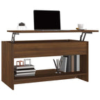 Coffee Table Brown Oak Engineered Wood Medium Storage