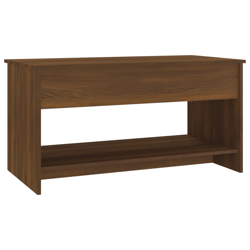Coffee Table Brown Oak Engineered Wood Medium Storage