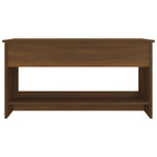 Coffee Table Brown Oak Engineered Wood Medium Storage