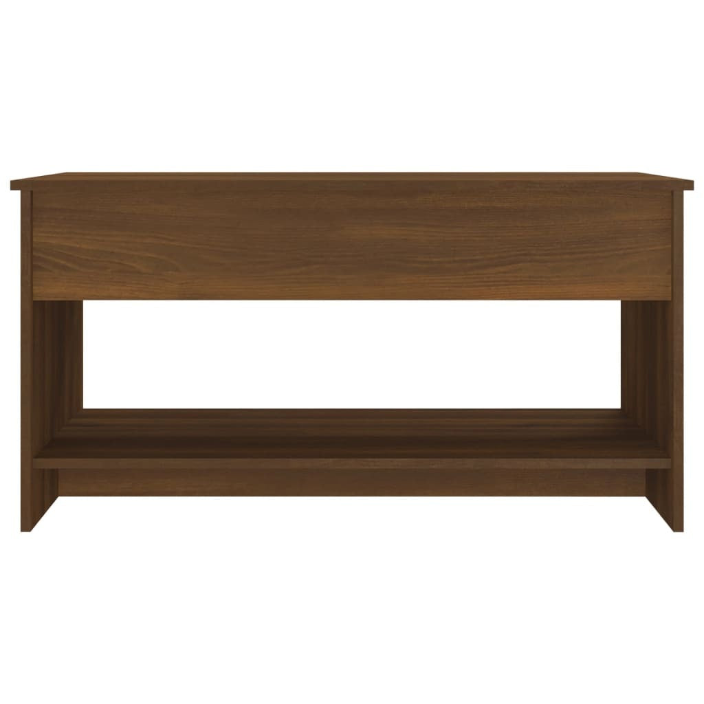 Coffee Table Brown Oak Engineered Wood Medium Storage