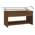 Coffee Table Brown Oak Engineered Wood Medium Storage