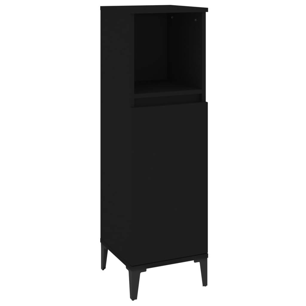 Bathroom Cabinet Black Engineered wood, Metal Standard