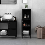 Bathroom Cabinet Black Engineered wood, Metal Standard