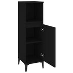 Bathroom Cabinet Black Engineered wood, Metal Standard