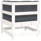 Corner Sofa White and Anthracite Solid pine wood and oxford fabric