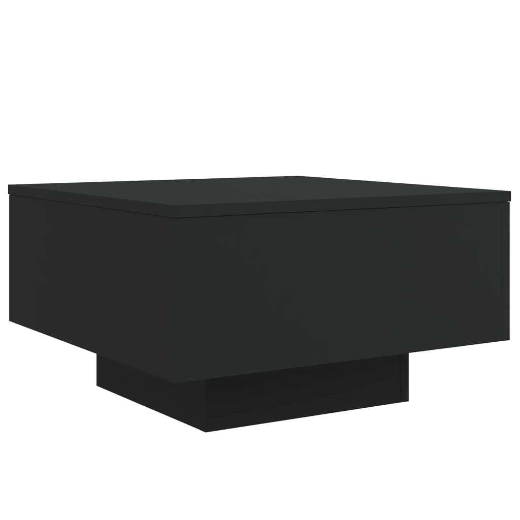 Coffee Table Black Engineered Wood Low Durable Coffee Table