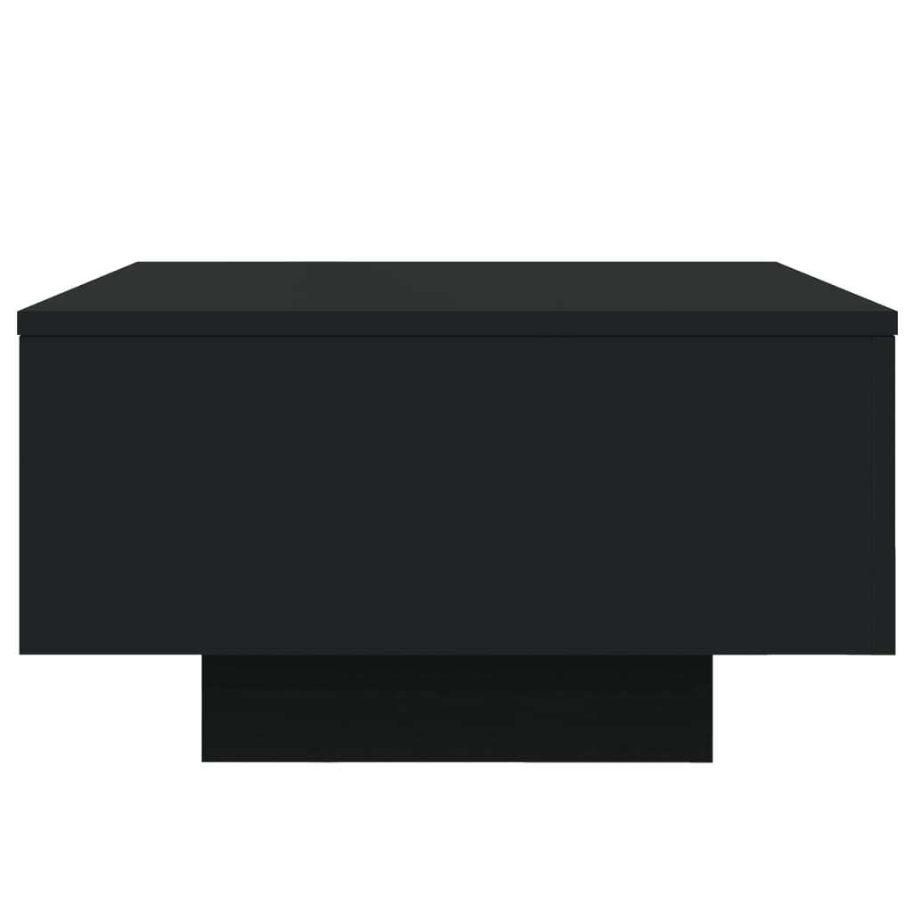 Coffee Table Black Engineered Wood Low Durable Coffee Table