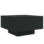 Coffee Table Black Engineered Wood Low Durable Coffee Table