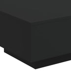 Coffee Table Black Engineered Wood Low Durable Coffee Table