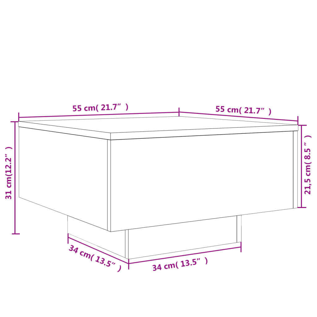 Coffee Table Smoked oak Engineered wood Low-style Durable