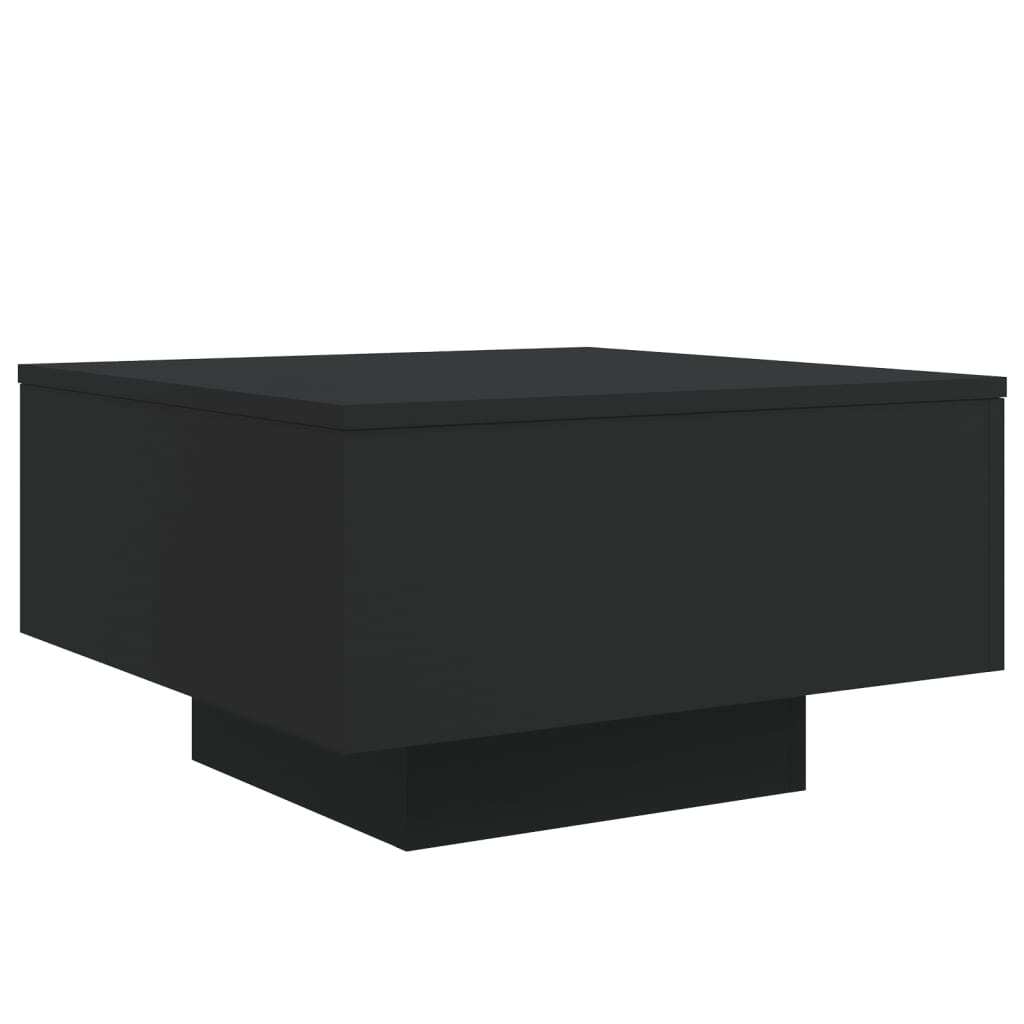 Coffee Table Black Engineered Wood 21.7 in square Lights