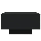 Coffee Table Black Engineered Wood 21.7 in square Lights