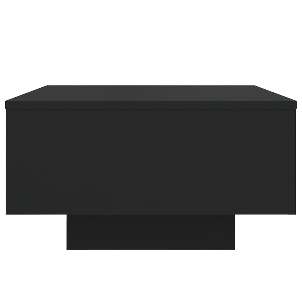 Coffee Table Black Engineered Wood 21.7 in square Lights