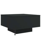 Coffee Table Black Engineered Wood 21.7 in square Lights