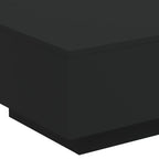 Coffee Table Black Engineered Wood 21.7 in square Lights