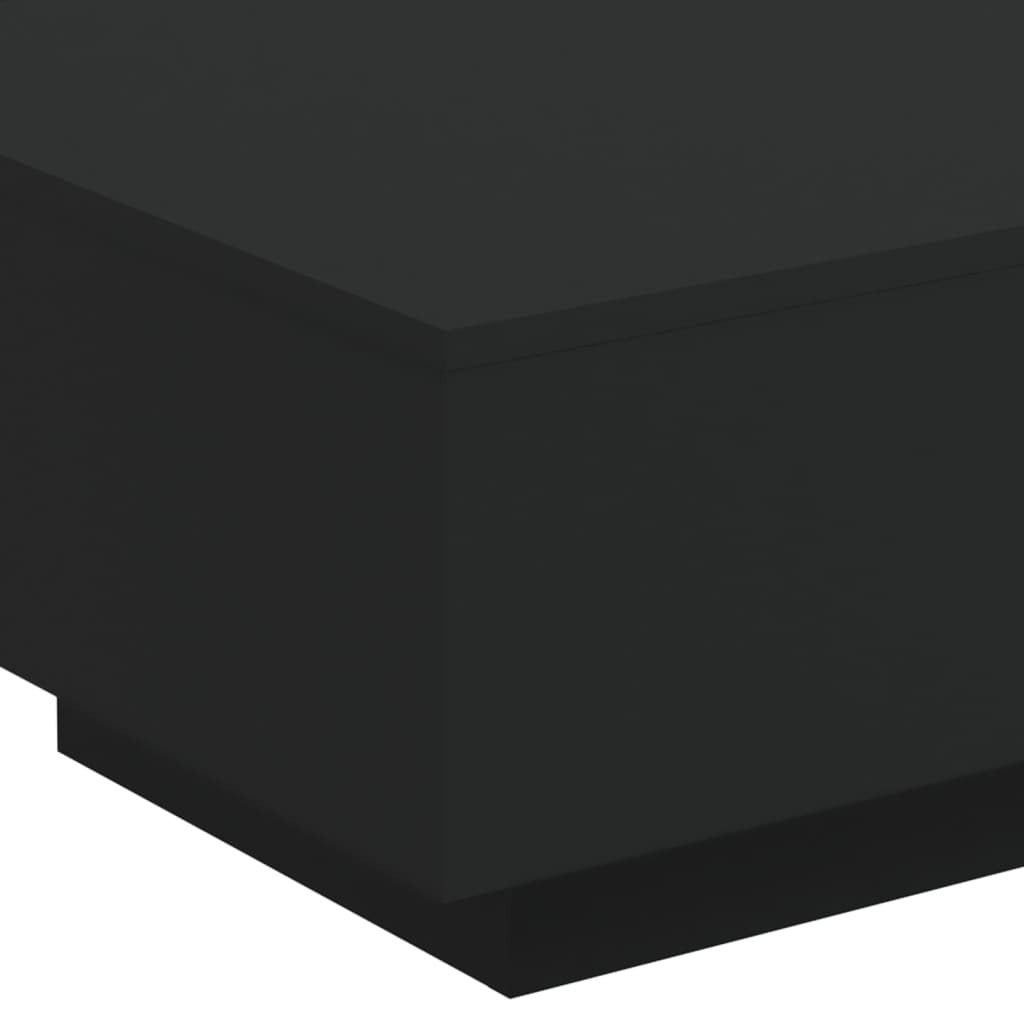 Coffee Table Black Engineered Wood 21.7 in square Lights