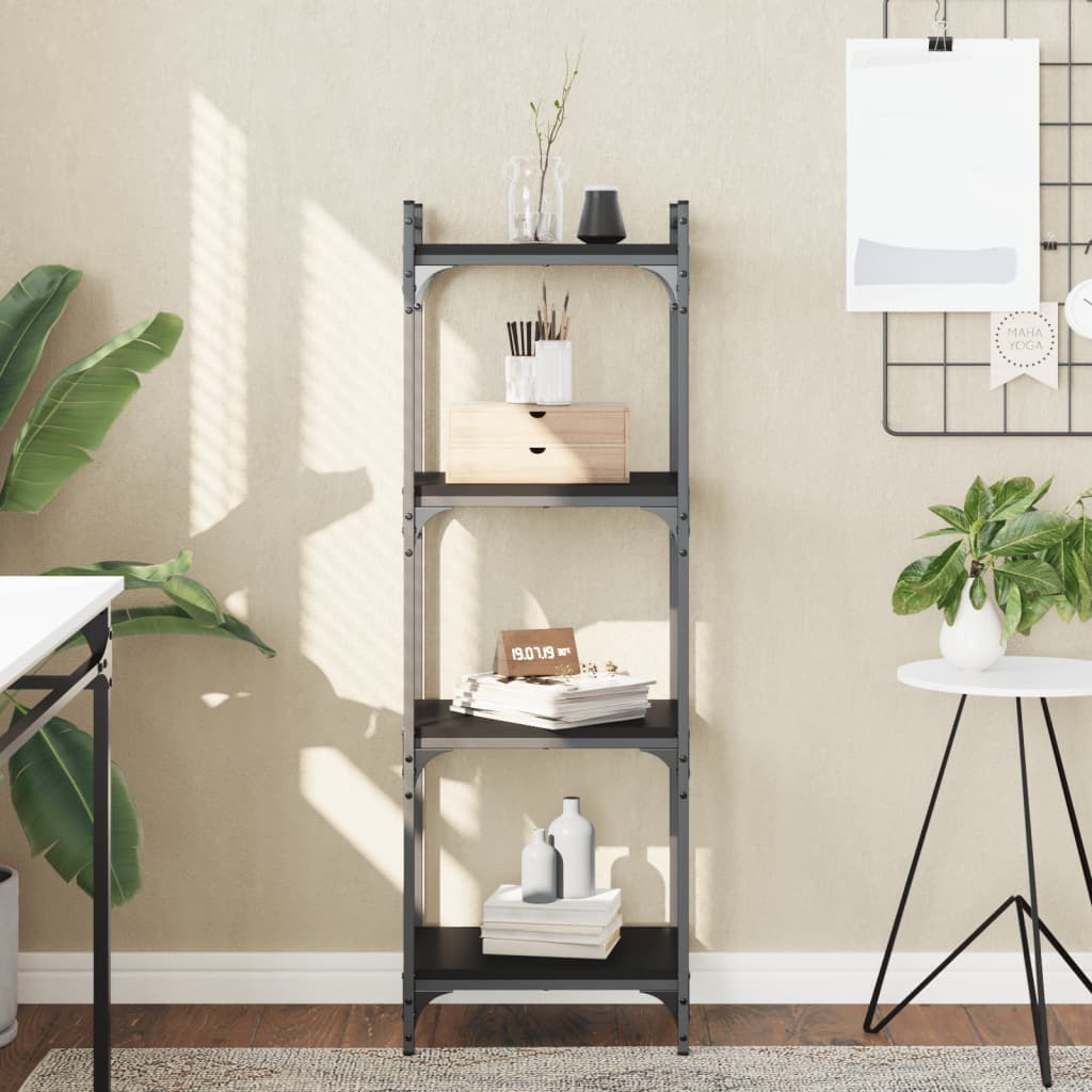 Bookcase Black Engineered wood and metal Medium Bookcase