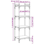 Bookcase Black Engineered wood and metal Medium Bookcase