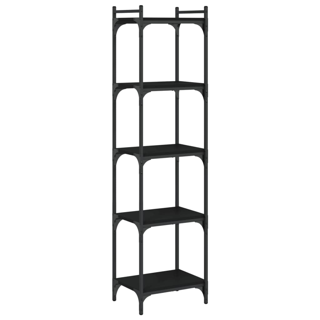 Bookcase Black Engineered wood and metal Medium Bookcase