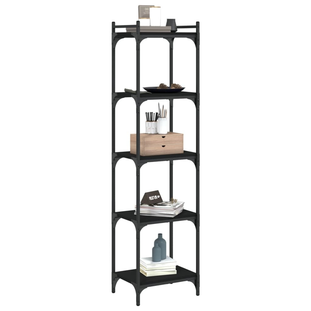Bookcase Black Engineered wood and metal Medium Bookcase