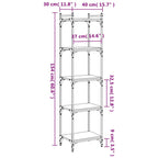 Bookcase Black Engineered wood and metal Medium Bookcase