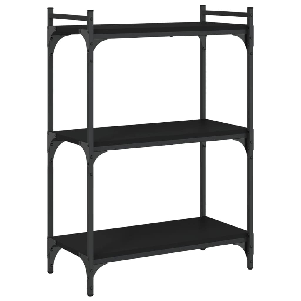 Bookcase Black Engineered wood, Metal 23.6 x 11.8 x 33.9 in