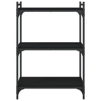 Bookcase Black Engineered wood, Metal 23.6 x 11.8 x 33.9 in