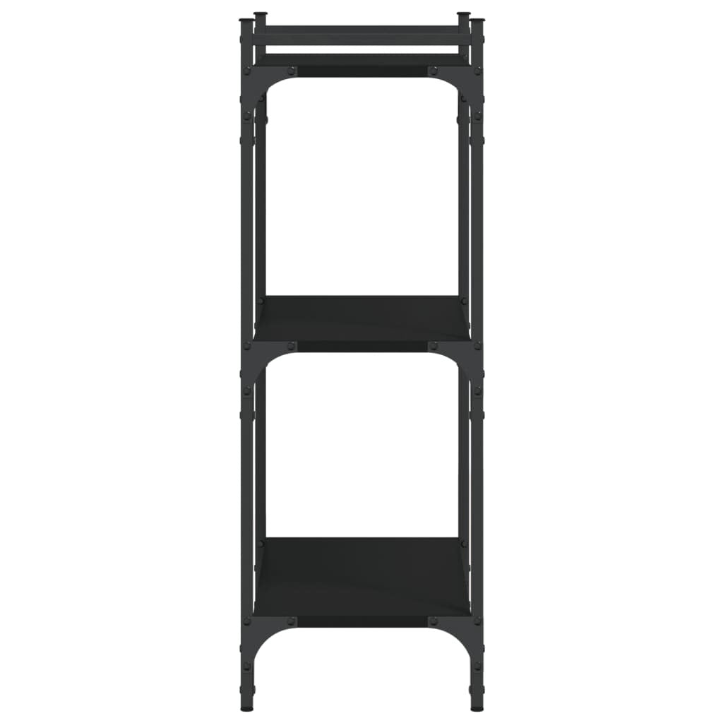 Bookcase Black Engineered wood, Metal 23.6 x 11.8 x 33.9 in