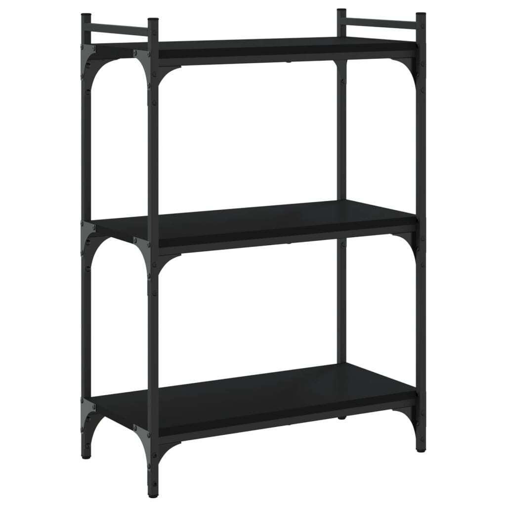 Bookcase Black Engineered wood, Metal 23.6 x 11.8 x 33.9 in