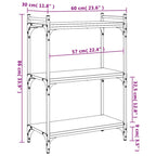 Bookcase Black Engineered wood, Metal 23.6 x 11.8 x 33.9 in