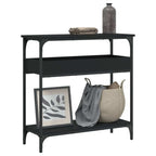 Console Table Black Engineered wood 29.5 x 11.4 x 29.5 in