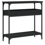 Console Table Black Engineered wood 29.5 x 11.4 x 29.5 in