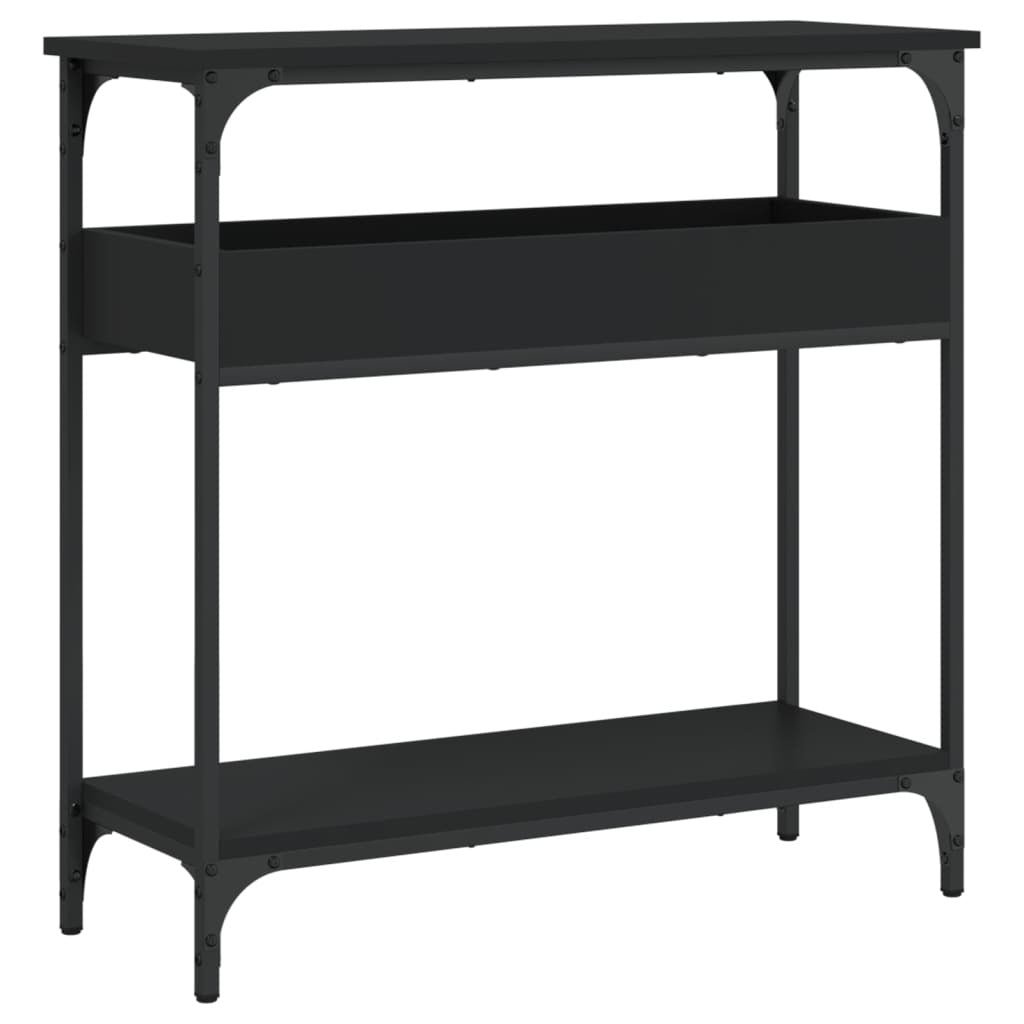 Console Table Black Engineered wood 29.5 x 11.4 x 29.5 in