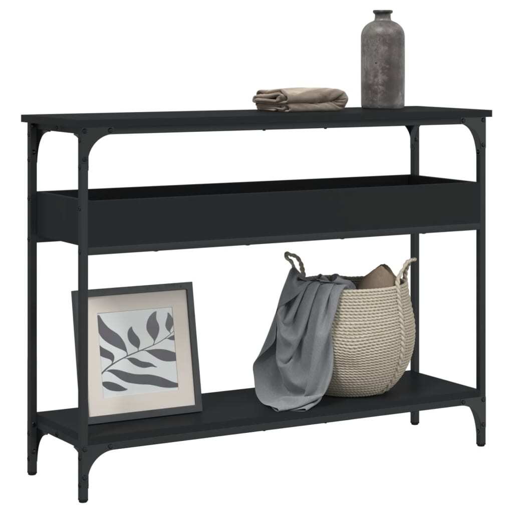 Console Table Black Engineered wood 39.4 in x 11.4 in x 29.5 in