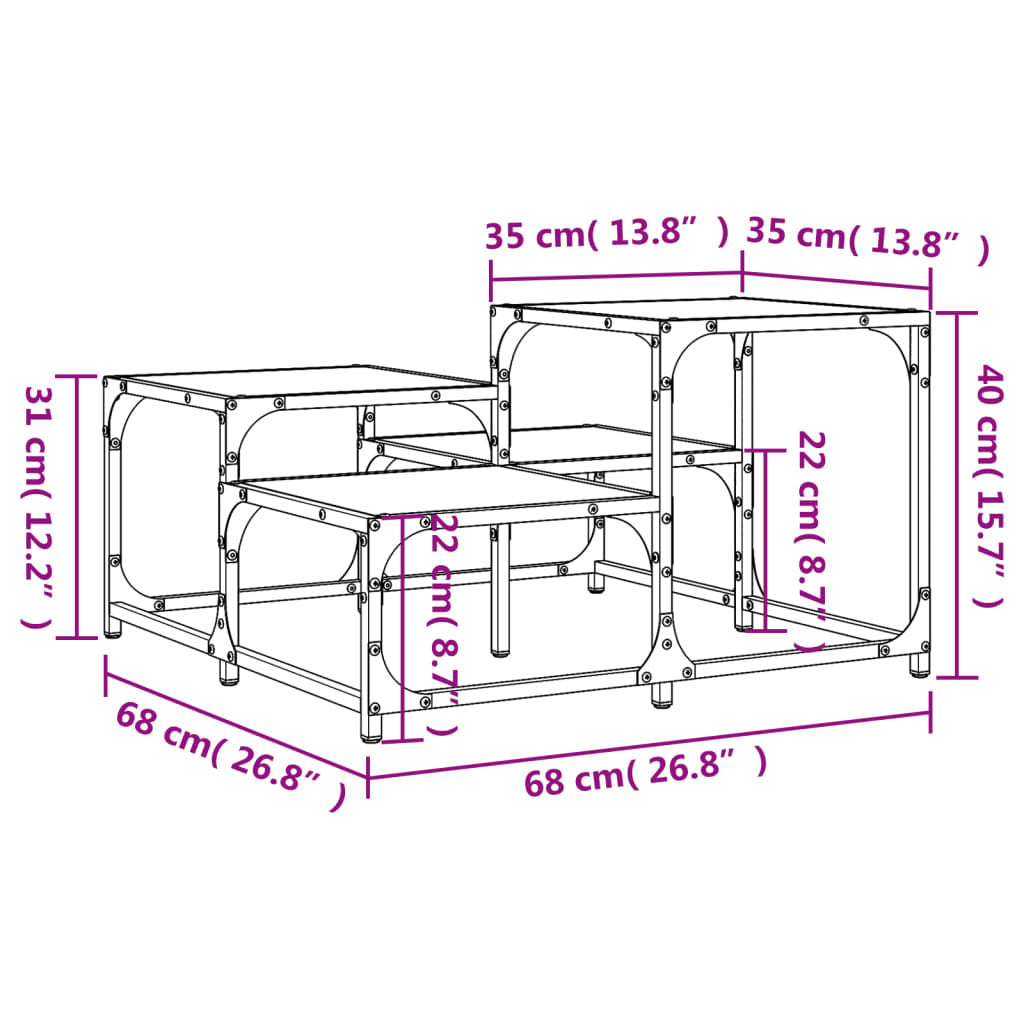 Coffee Table Black Engineered wood, Metal Medium Industrial